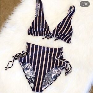 Maaji striped reversible bikini
